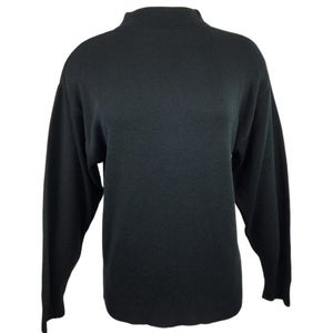 60s Mod Mock Turtleneck Knit Sweater Black